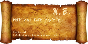 Mérai Böngér névjegykártya